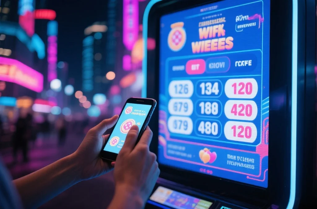 现代数字彩票界面与智能手机